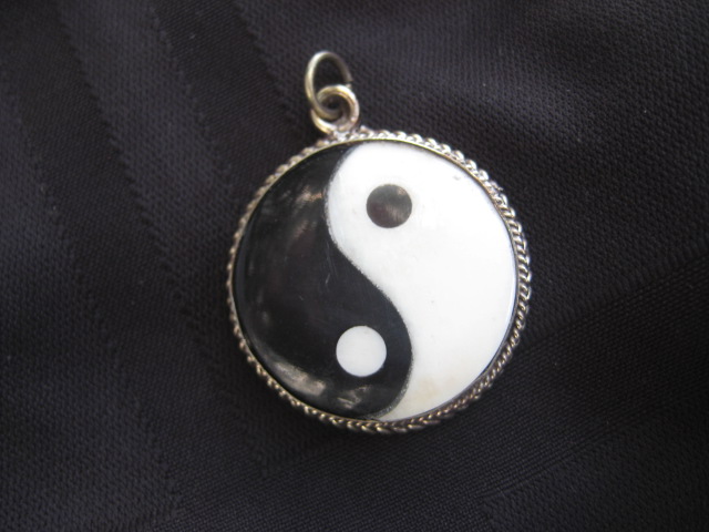 Tibetan Yin and Yand Silver Plated Pendant 3280